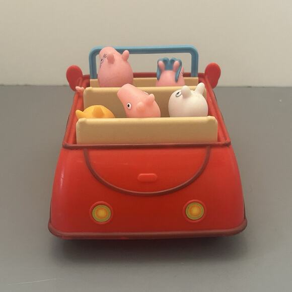 Peppa Pig Red Car Jazzwares Family Convertible and 5 Figures 2003 Toy NO SOUND - Picture 4 of 9